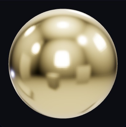 Polished gold MaterialForge sphere